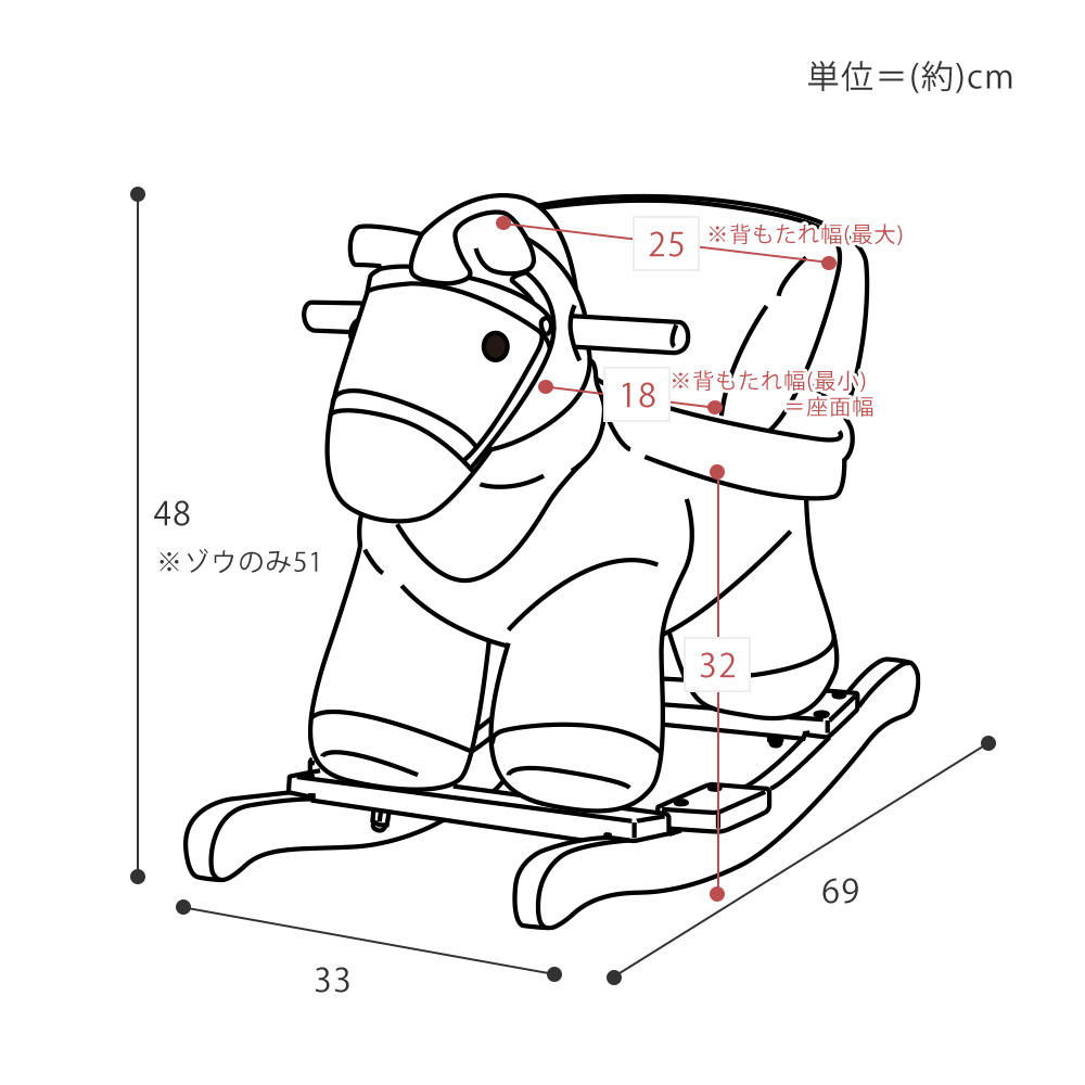 ヤマソロ アニマルロッキングチェア 子ども 子供 乗れる ぬいぐるみ