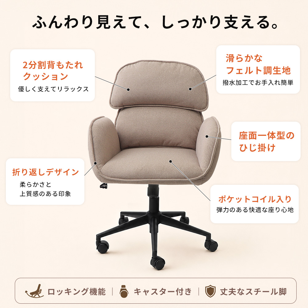 デスク チェア 10/25はP+8%! 肘付き...の詳細画像2