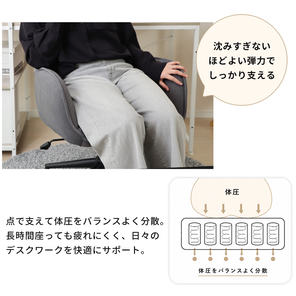 デスク チェア 10/25はP+8%! 肘付き...の詳細画像4