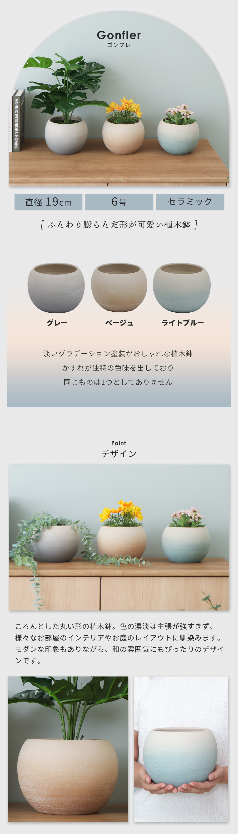 ゴンフレ 植木鉢