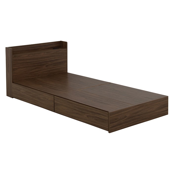 (豪華２大特典)ベッド シングル 収納 付き ベッドフレーム 引き出し付き コンセント 木製 木製ベ...