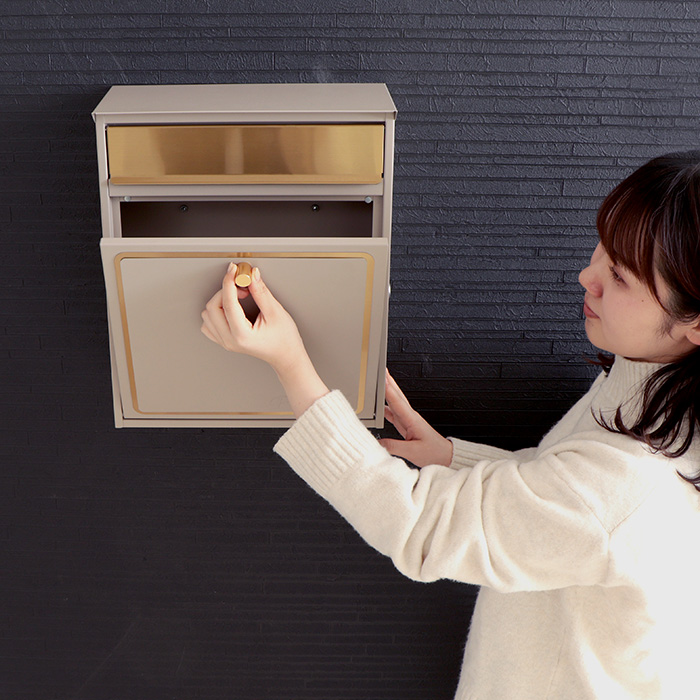 [5%クーポン対象] ポスト 壁掛け おしゃれ 郵便ポスト 壁付け 鍵付き 郵便受け 戸建て A4 メール便 メールボックス ブラック  ゴールド オレオル ヤマソロ | ヤマソロ | 16