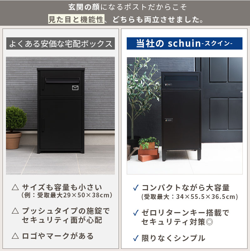 ヤマソロ 宅配ボックス 戸建 ポスト スタンド ポスト おしゃれ 北欧 鍵