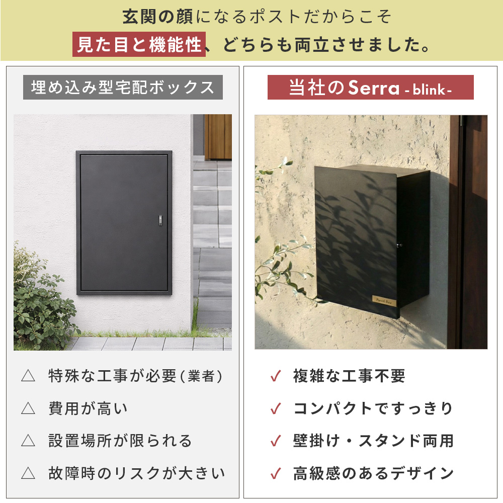 宅配ボックス おしゃれ 壁掛け 置き型 2WA...の詳細画像2