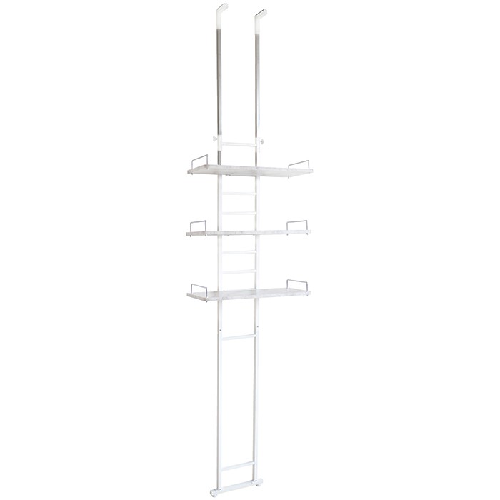 3/8はP+17％還元！ ランドリーラック 洗濯機 突っ張り 式 伸縮 スリム 上収納 おしゃれ 幅60 の上 木目 棚 ラック 段差 隙間 伸縮 エコー Echo ヤマソロ | ヤマソロ | 01