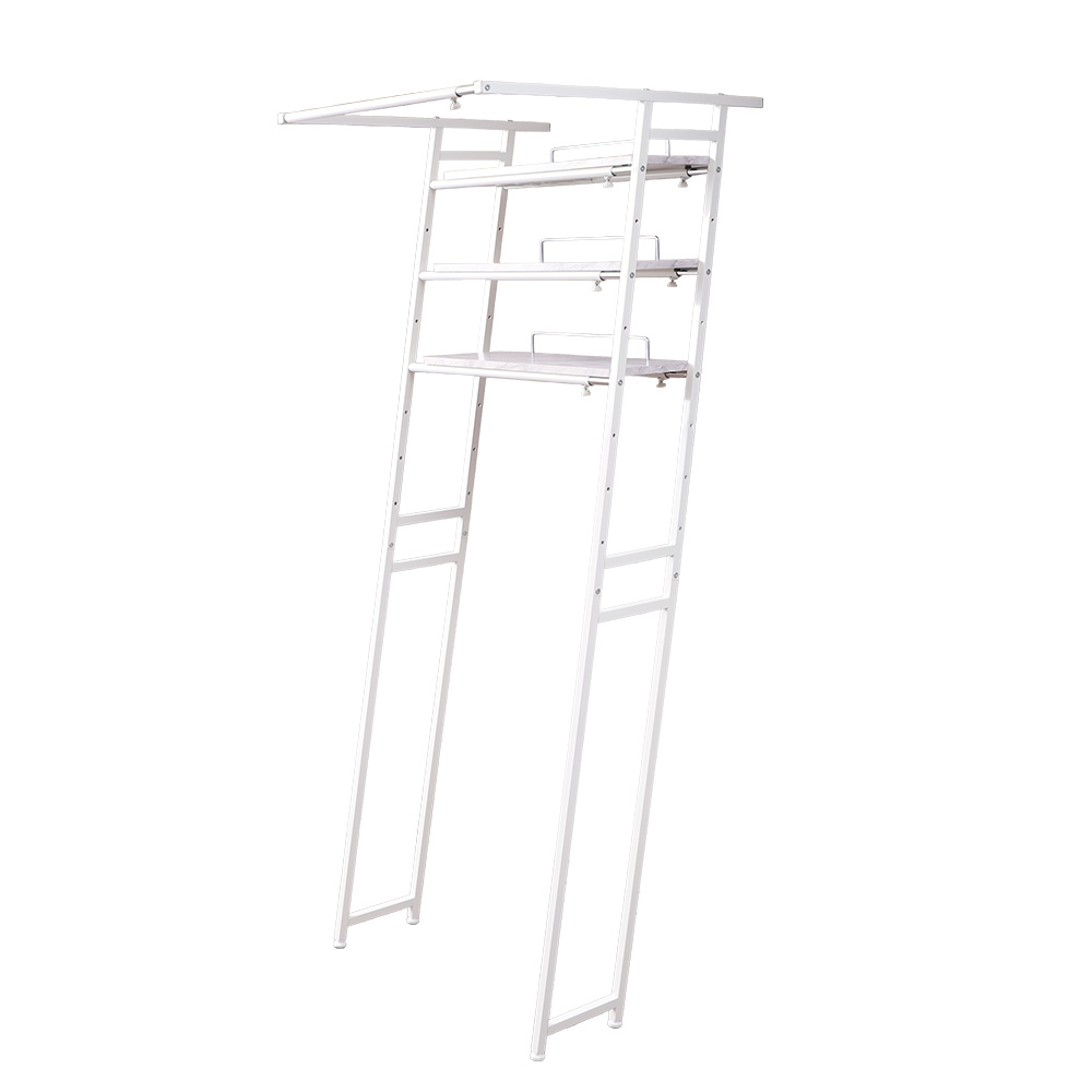 ランドリーラック 縦型 伸縮 幅 60 80 おしゃれ 洗濯機 上 収納 棚 立て掛け 洗面所 棚 隙間 すき間 ラック パン エコー Echo ヤマソロ｜e-alamode｜02