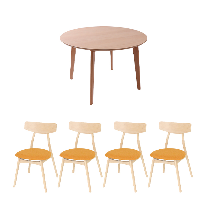 ヤマソロ ダイニング テーブルセット 丸 円形 5点セット ダイニング