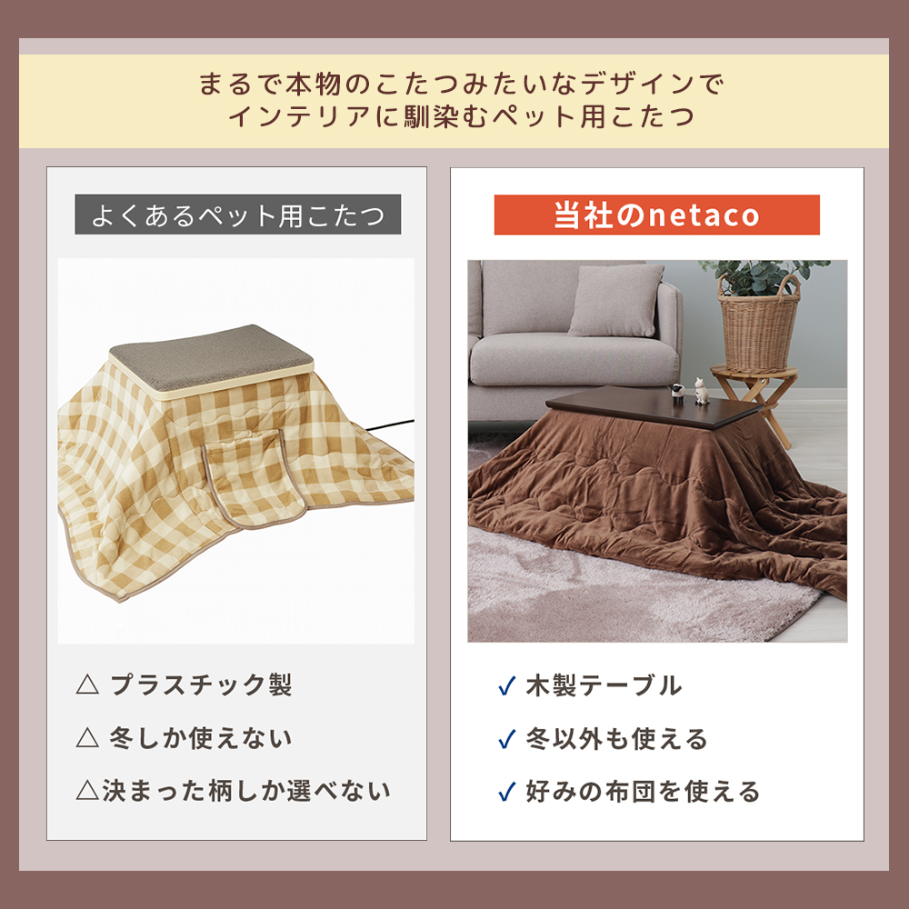 ヤマソロ ペット用 こたつ 炬燵 コタツ 猫 ネコ ねこ 天然木 オーク