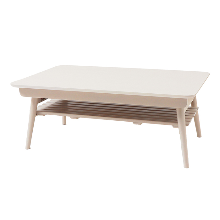 こたつ テーブル 長方形 105 おしゃれ 折りたたみ 木 製 目 北欧 リビング 105×65 棚付き 白 ホワイト ピノッキオ ヤマソロ