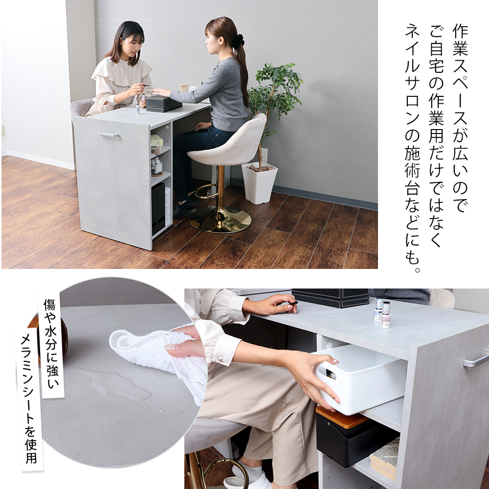 ヤマソロ デスク おしゃれ 棚 付き 収納型 折り畳み 拡張 幅41cm