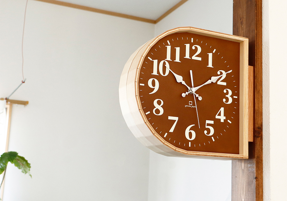 (レビュー特典付) 時計 両面時計 掛け時計 おしゃれ 北欧 日本製 木製 