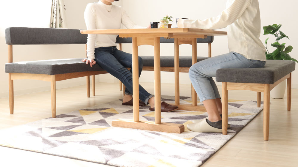 東谷のエコモ 片肘ソファ グレー・ベンチソファ