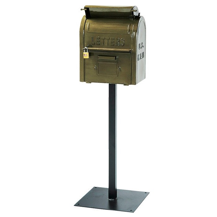 (豪華２大特典)　ポスト　置き型　郵便ポスト　SI-2855　MAIL　郵便受け　ヴィンテージ　グリーン　レッド　スタンドポスト　アンティーク　おしゃれ　BOX