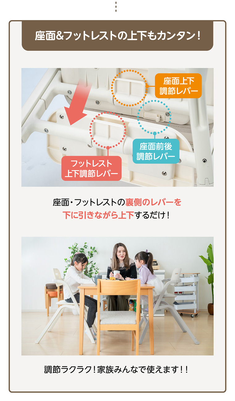 ベビーチェア】6ヶ月から大人まで使える ハイチェア コンパクト 出産