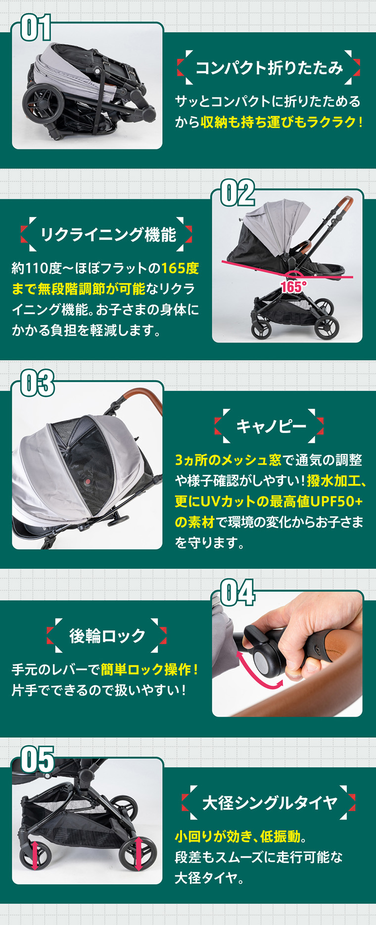乗せたまま回転できる！】両対面式 ベビーカー 軽量 折りたたみ A型