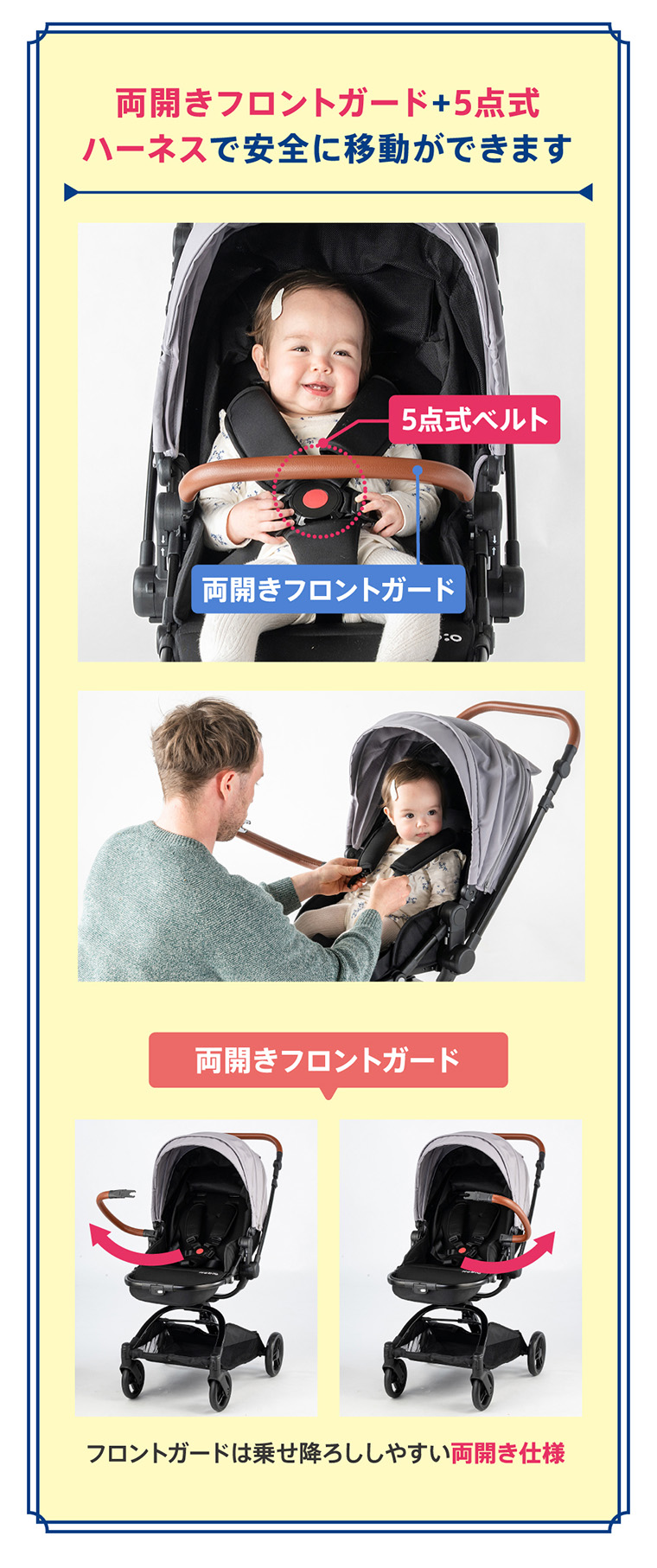 ネイビー ベビーカー 折りたたみ式 ハーネス付き サイベックス（CYBEX） ベビーカー 折りたたみ コンパクト 軽量 B型
