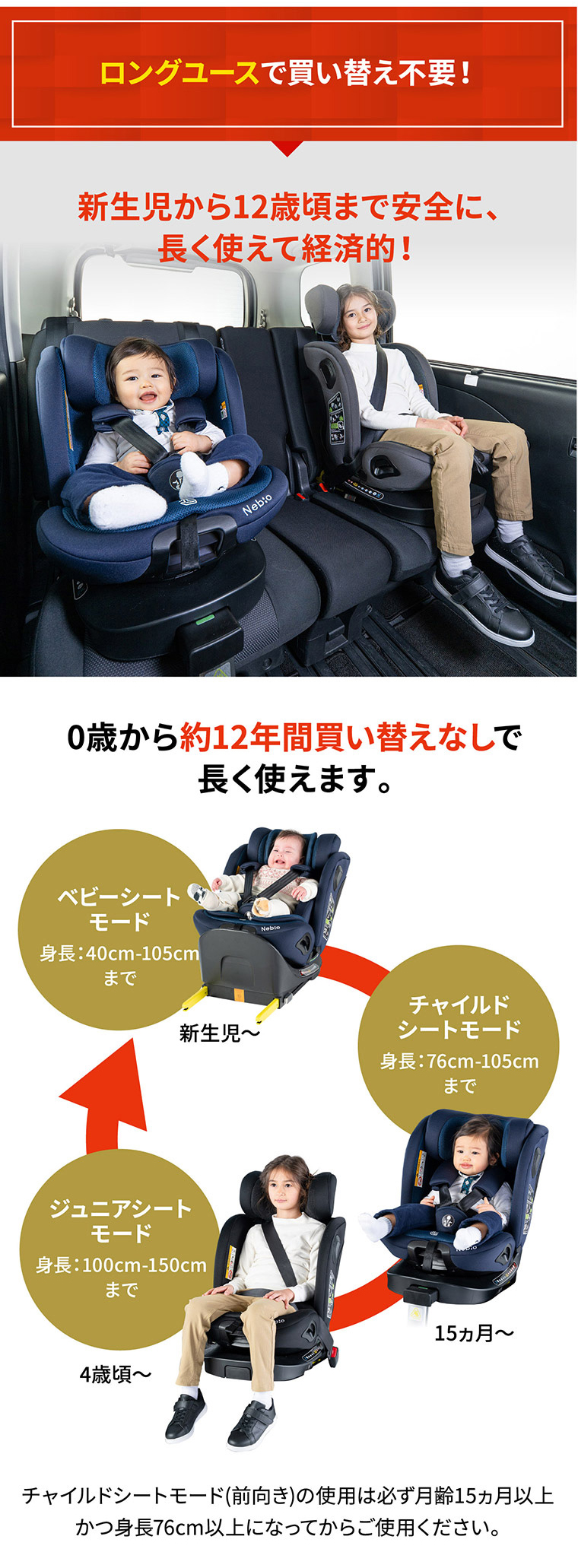 TurnPitターンピットチャイルドシート新品未使用︎✿ブラウン 360度回転 足元広々 チャイルドシート ISOFIX【R129適合】新生児から12
