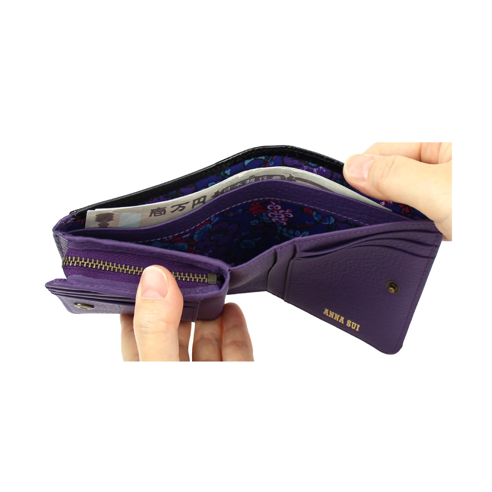 極美品✨付属品有り ANNA SUI セルパン 折財布　白蛇　パープル　アナスイ ANNA SUI（アナスイ） 二つ折り財布 レディース 財布 二つ折 セルパン