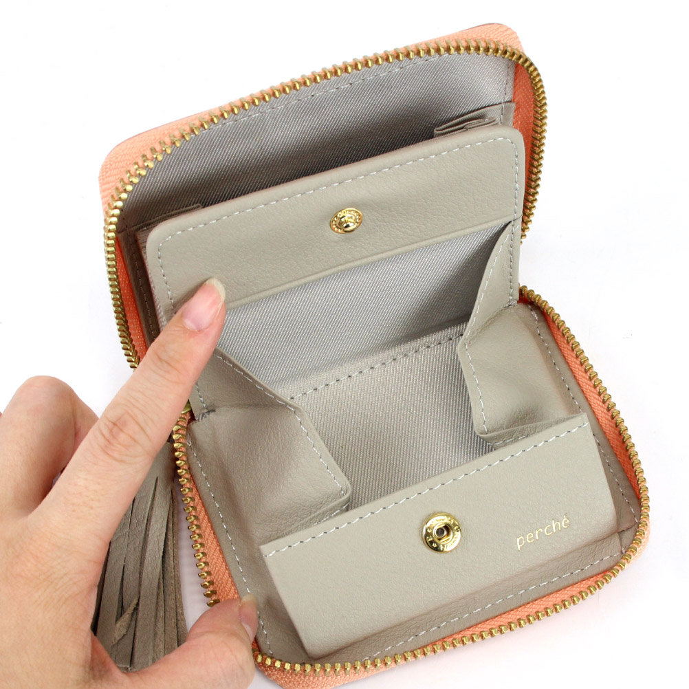 perche ペルケ 財布 二つ折り財布 ドット 蛇腹 ジャバラ式 ミニ