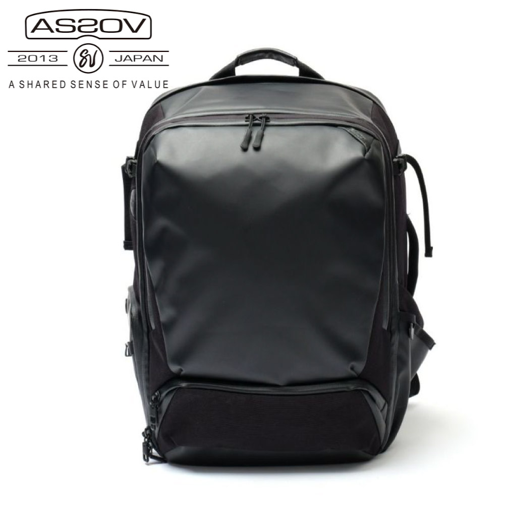 AS2OV(アッソブ) リュックサック メンズ ブラック BLEISURE BACK AS2OV(アッソブ) リュックサック メンズ ブラック BLEISURE BACK