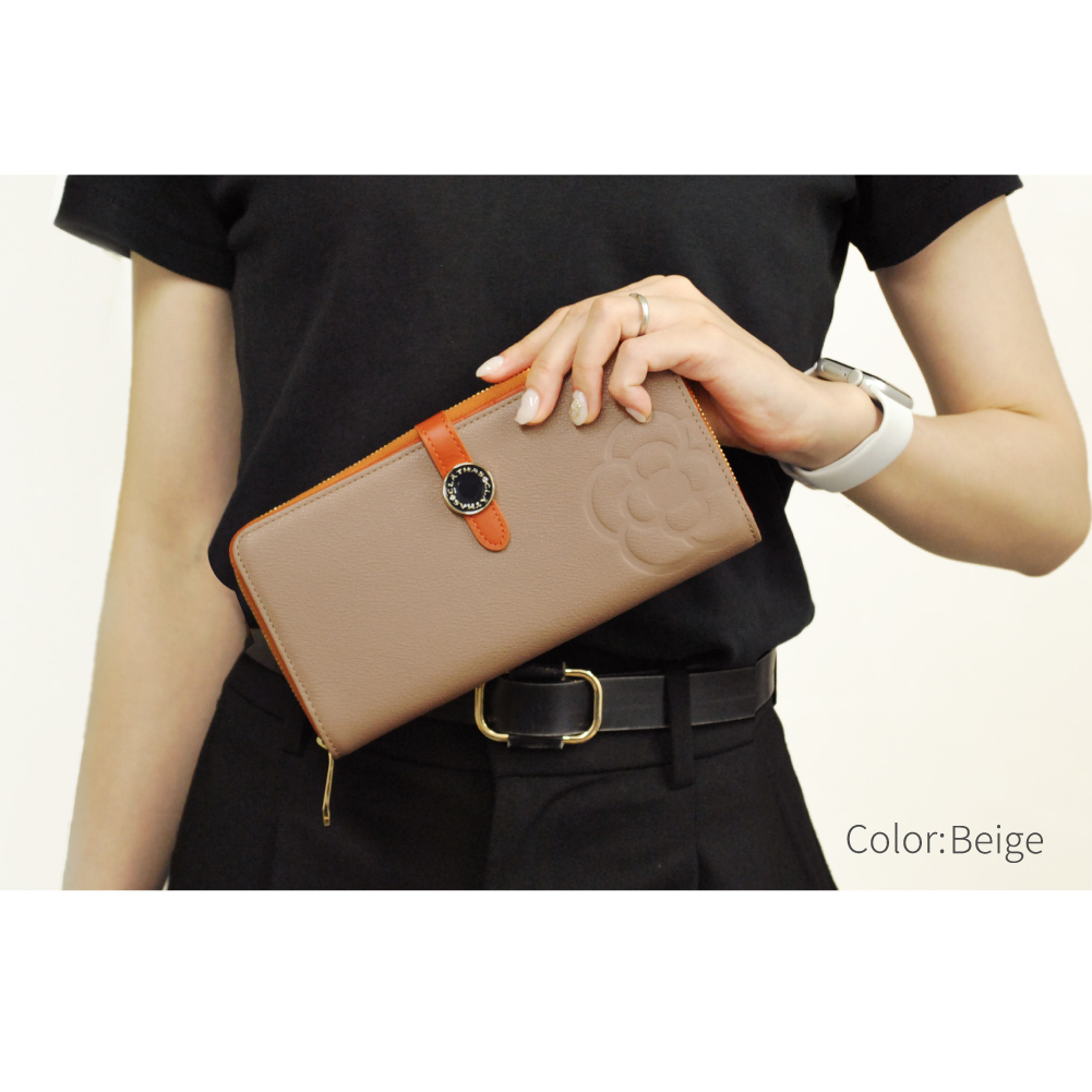 【CLATHAS】レディース長財布 CLATHAS クレイサス 財布 長財布 フラップ 本革 ワッフル レザー