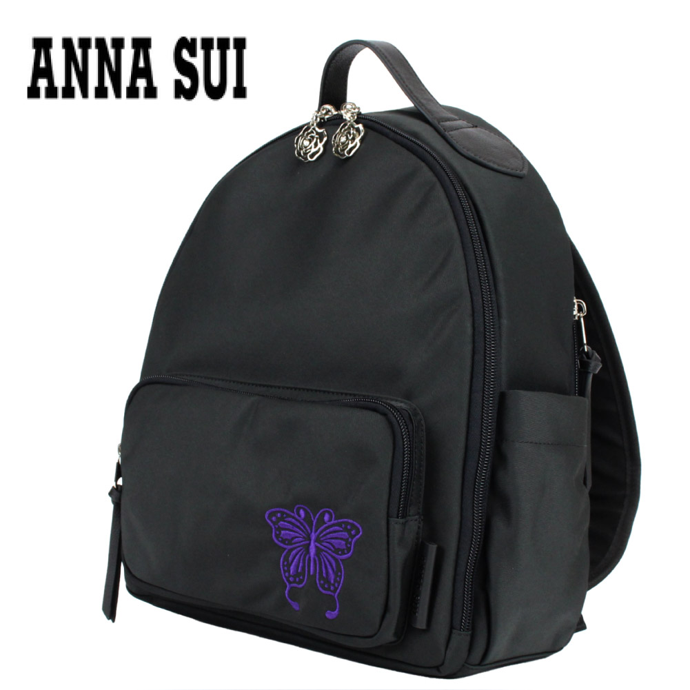 アナスイ リュック 黒 おしゃれ レディース 軽量 ANNA SUI 317215 ヴォヤージュ 薔...