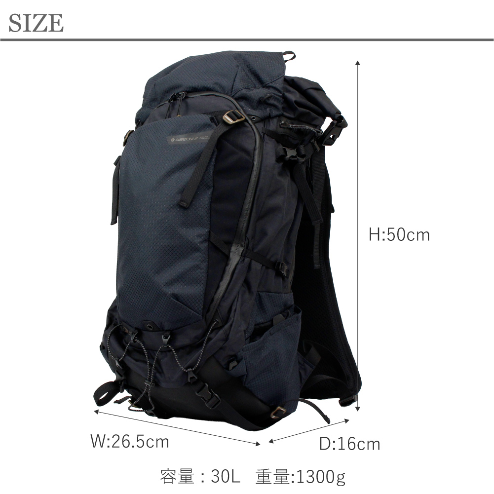 【美品】AS2OV (アッソブ) バックパック　リュック　黒 AS2OV（アッソブ） AS2OV CORDURA DOBBY 305D EXPANSION DAYPACK