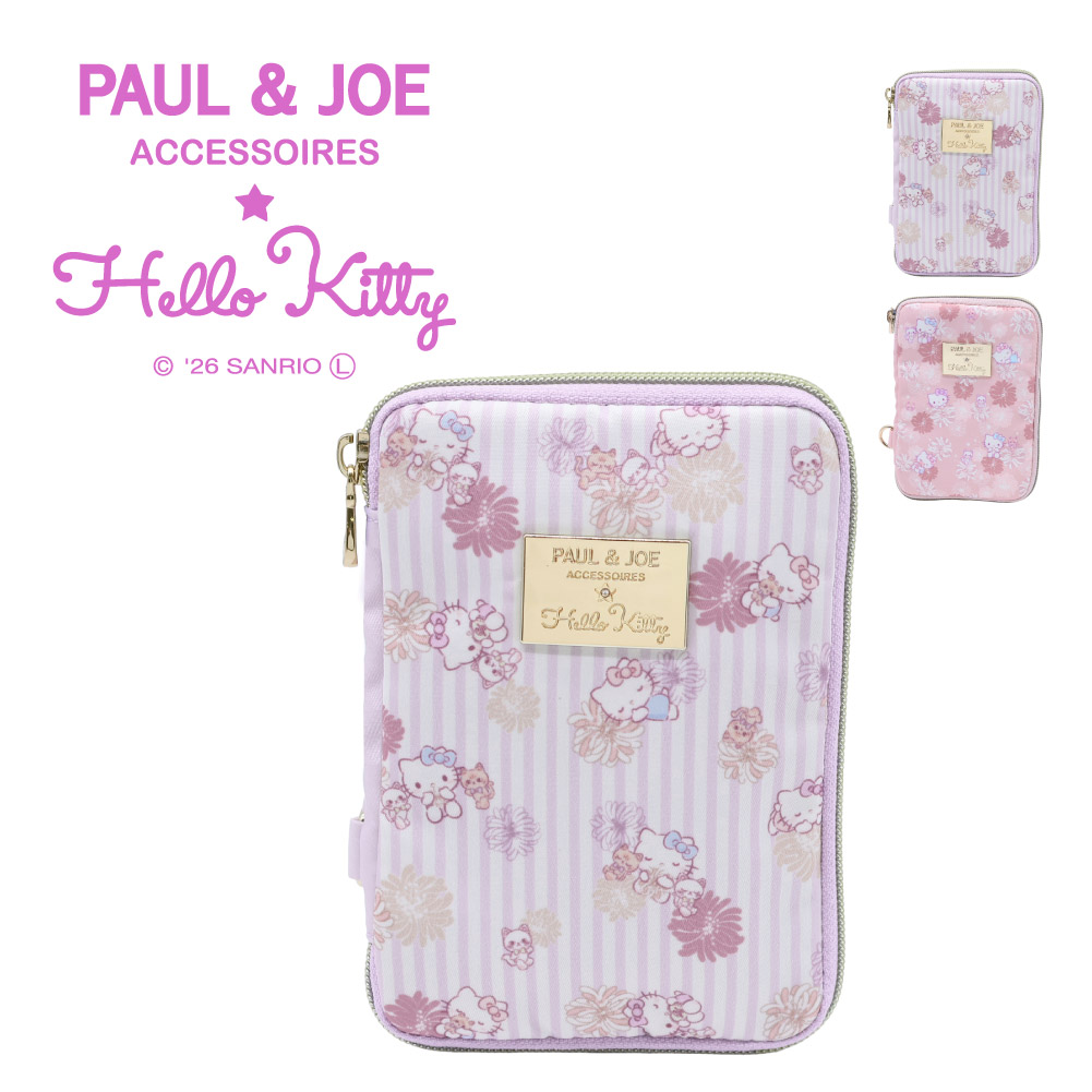 新作 PAUL&amp;JOE ACCESSOIRES HELLO KITTY ハローキティ コラボ マルチポーチ レディース ポールアンドジョー ミニポーチ 薄型 ブランド pjkt-p003
