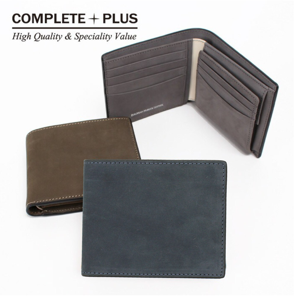 COMPLETE PLUS（コンプリートプラス） 二つ折り財布 メンズ 牛革 本革
