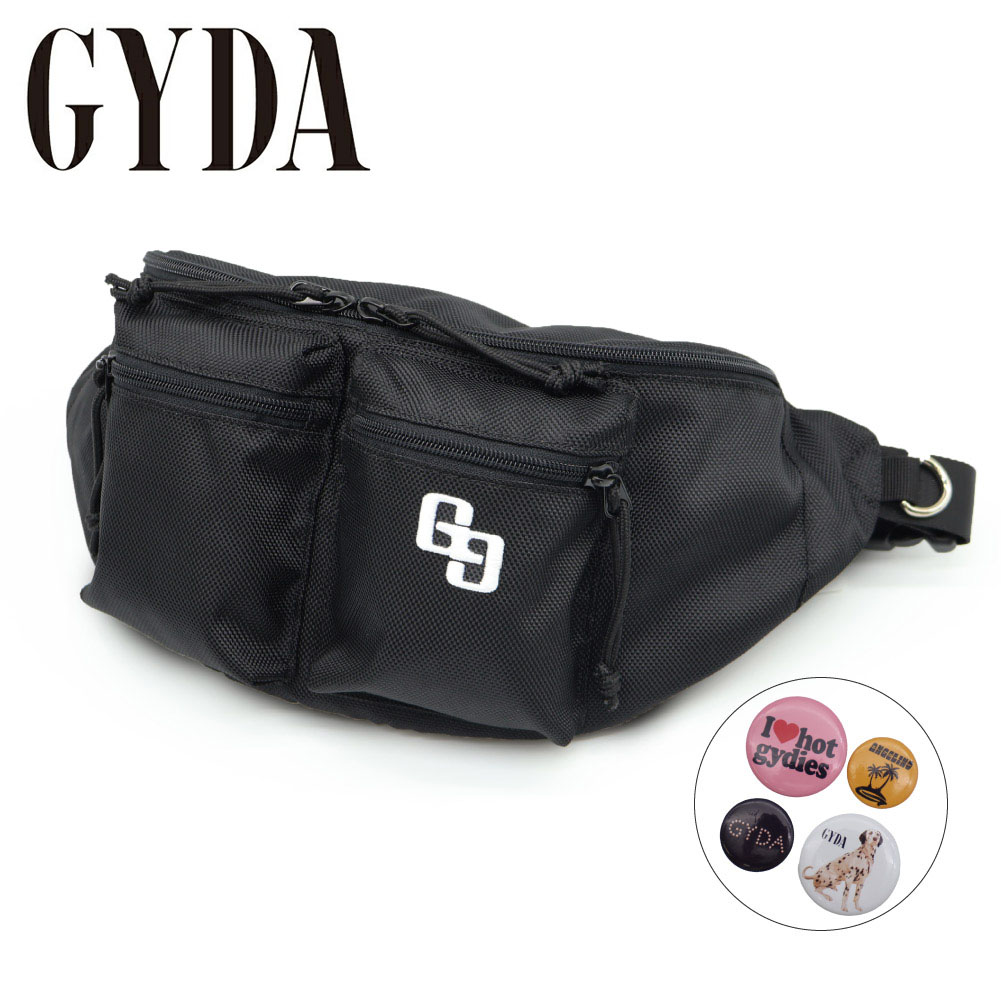 GYDA（ジェイダ） ボディバッグ 可愛いバッジ付き レディース ブラック