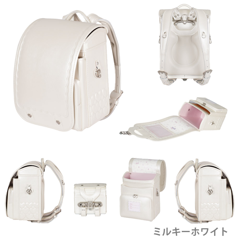 EISHIN マカロン ジェラード 女の子 ランドセル かわいい 軽い A4 6年保証 榮伸 ネールピンク スカイブルー シロ【2027年1月中旬から順次発送】の画像