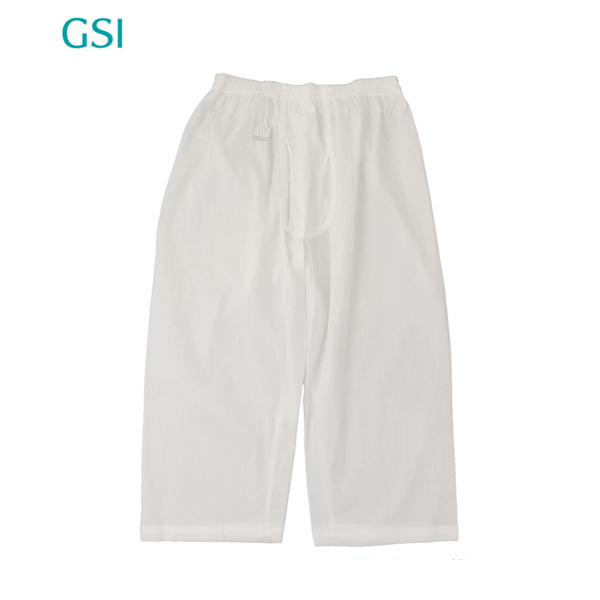 GSI クレオス(旧グンゼ産業) MEN'S CREPE メンズ クレープ 白無地 ロングパンツ 前あき 夏用 C207 サイズ:M/L