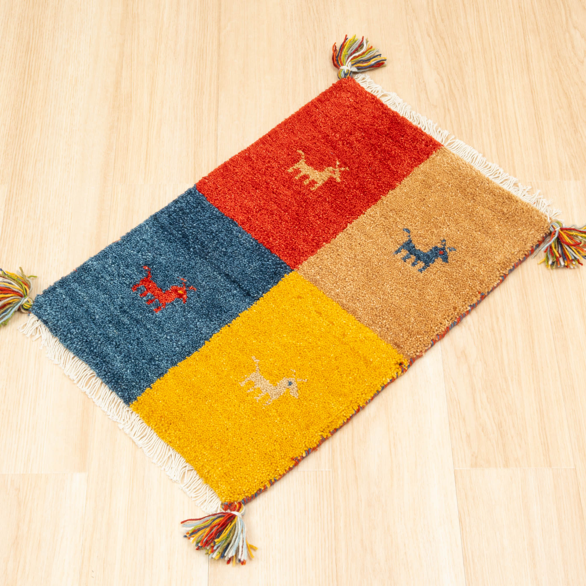 ラグ ギャッベ 40x60cm 高級手結び 秋 冬 快適 ウール ハンドノット GABBEH 座布団 チェアパッド おしゃれ オールシーズン 調湿機能 絨毯 柔らかい 暖かい | EーBLIND | 14