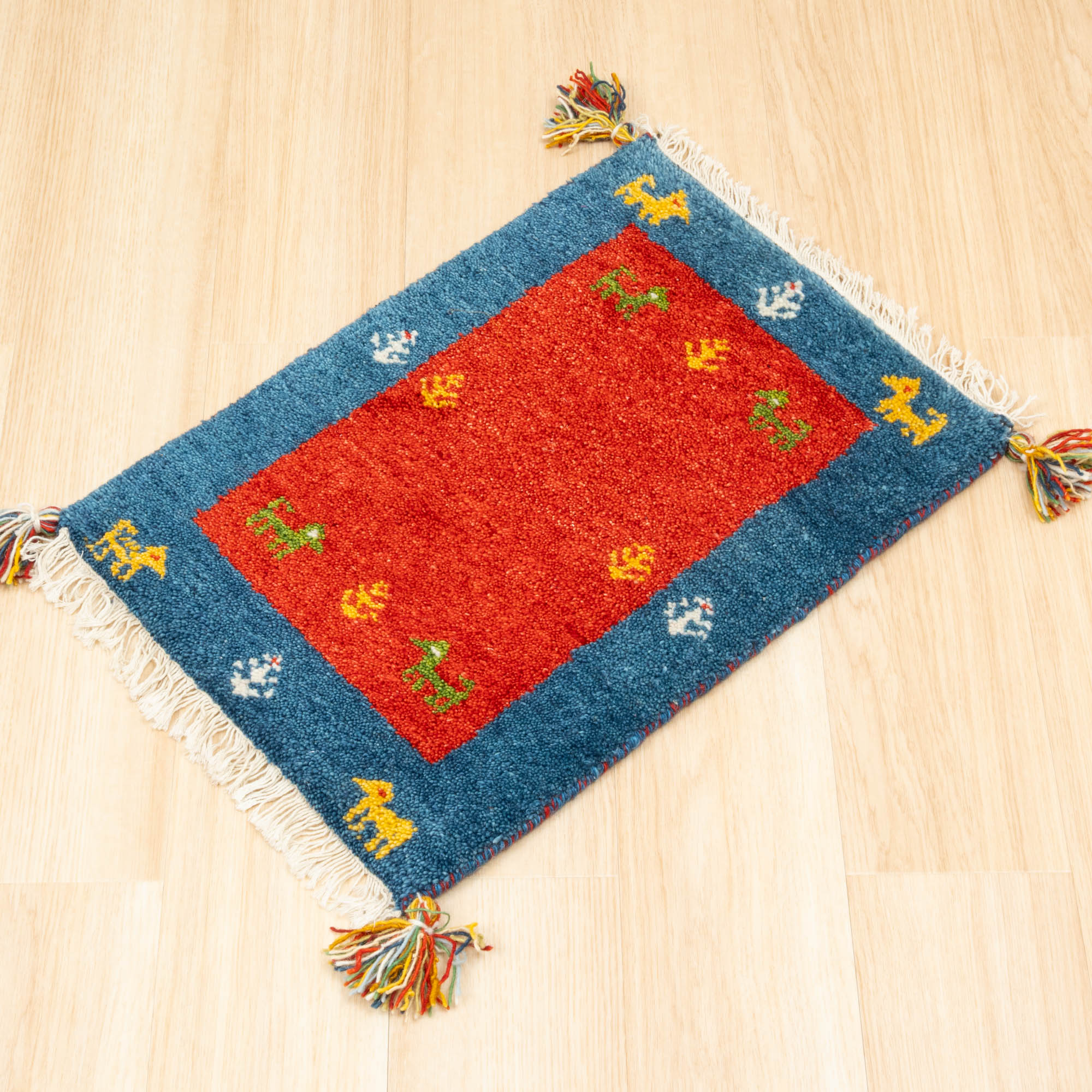 ラグ ギャッベ 40x60cm 高級手結び 秋 冬 快適 ウール ハンドノット GABBEH 座布団 チェアパッド おしゃれ オールシーズン 調湿機能 絨毯 柔らかい 暖かい | EーBLIND | 04