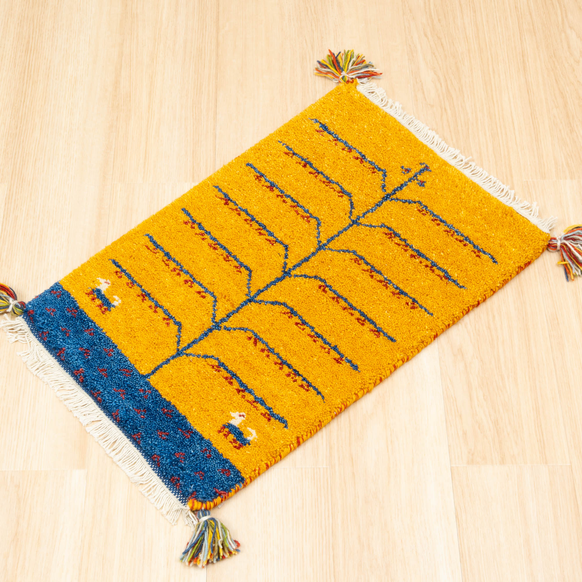 ラグ ギャッベ 40x60cm 高級手結び 秋 冬 快適 ウール ハンドノット GABBEH 座布団 チェアパッド おしゃれ オールシーズン 調湿機能 絨毯 柔らかい 暖かい | EーBLIND | 05