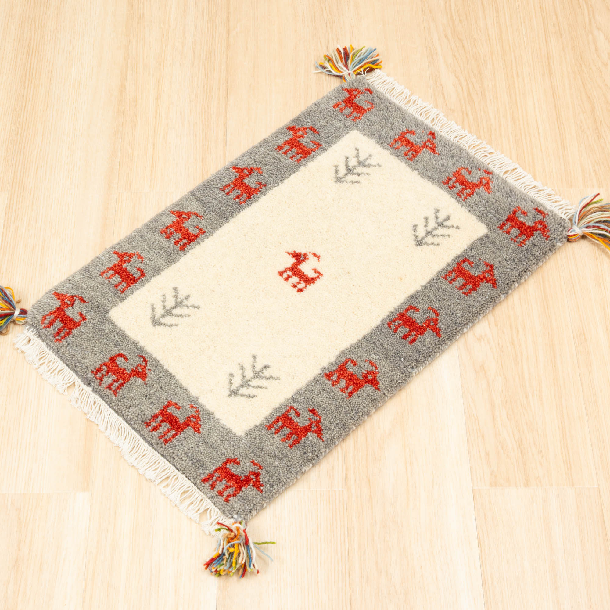 ラグ ギャッベ 40x60cm 高級手結び 秋 冬 快適 ウール ハンドノット GABBEH 座布団 チェアパッド おしゃれ オールシーズン 調湿機能 絨毯 柔らかい 暖かい | EーBLIND | 07