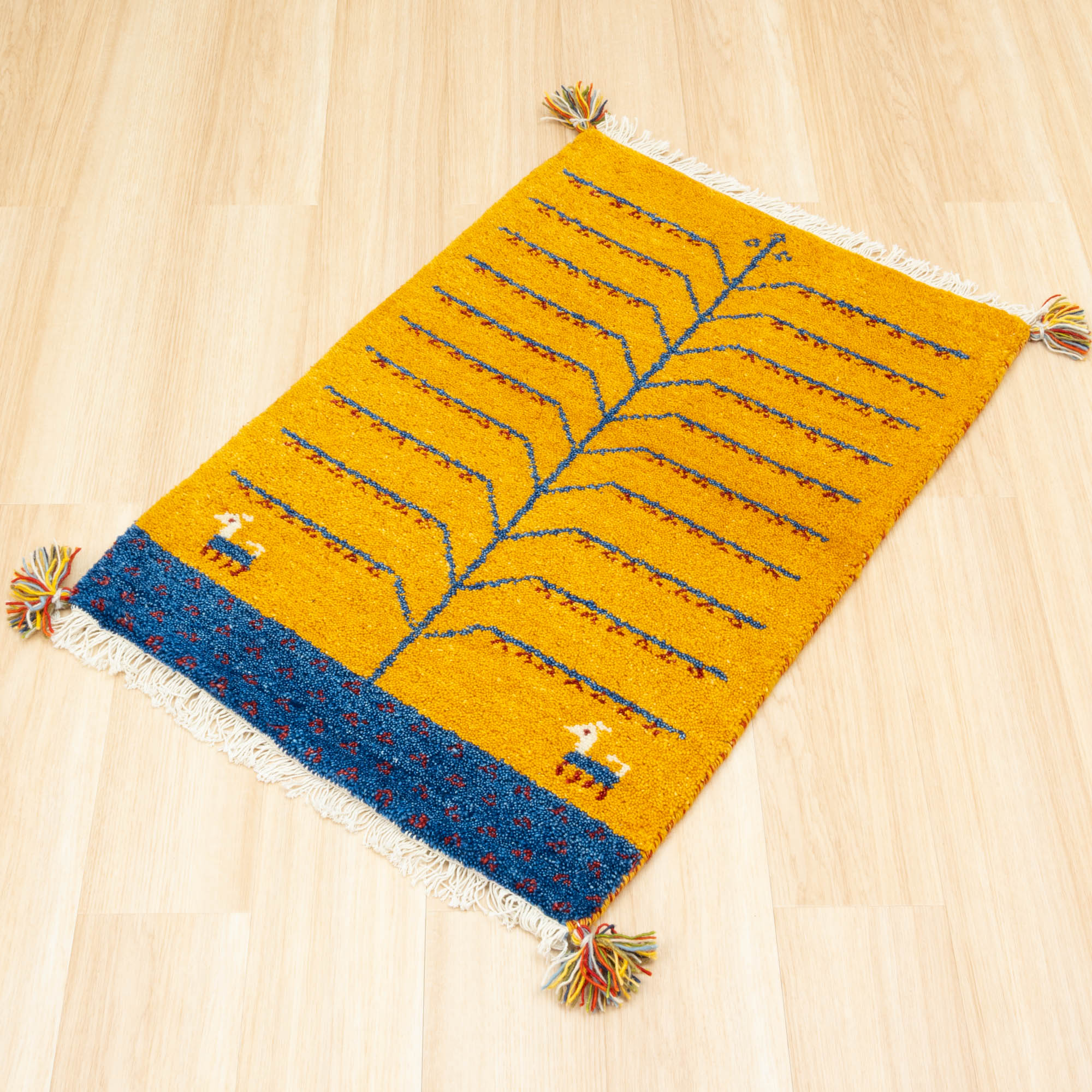 ラグ ギャッベ 60x90 高級手結び 秋 冬 快適 ウール ハンドノット GABBEH 座布団 チェアパッド おしゃれ オールシーズン 調湿機能 絨毯 柔らかい 暖かい | EーBLIND | 12