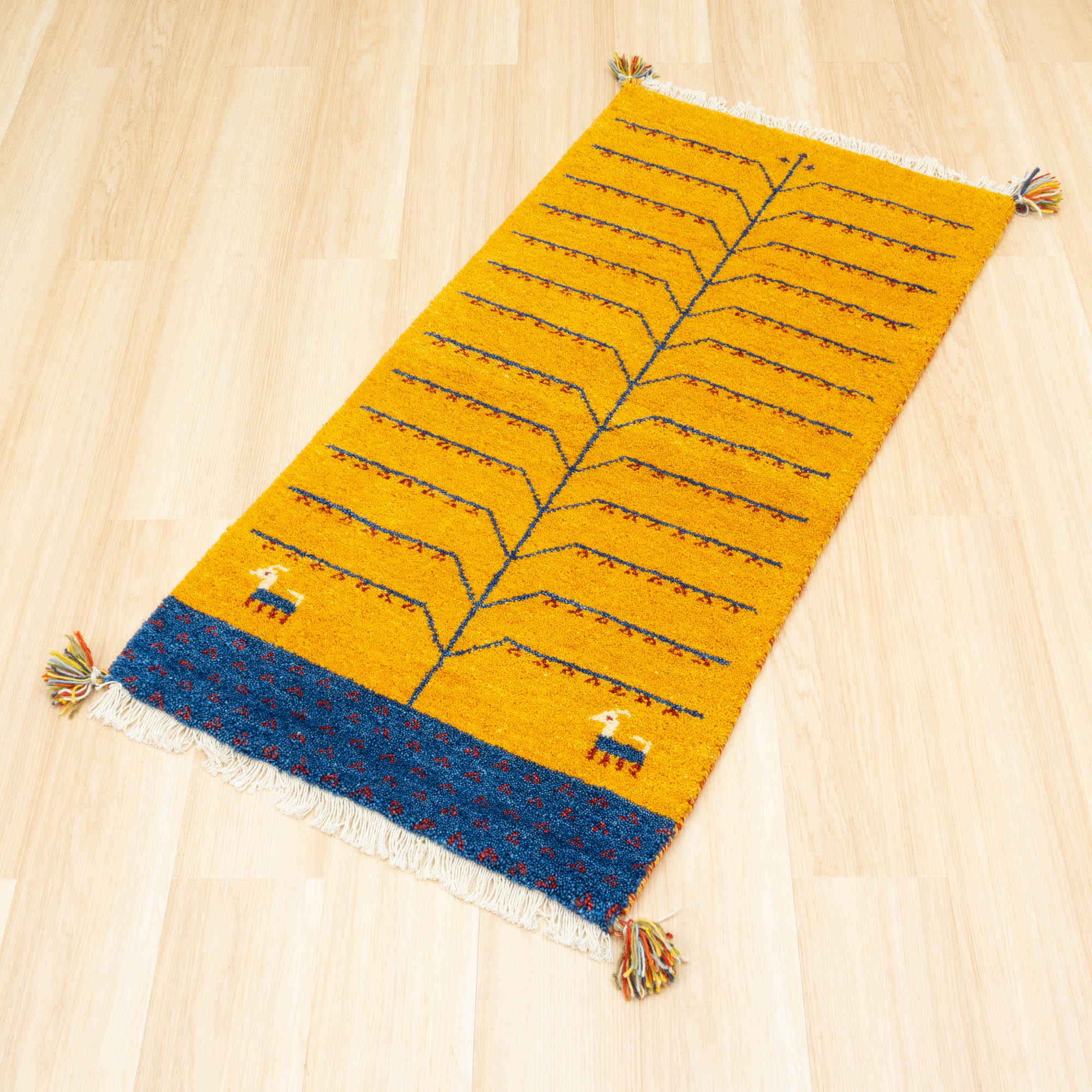 ラグ ギャッベ 60x120cm 高級手結び 秋 冬 快適 ウール ハンドノット GABBEH 座布団 チェアパッド おしゃれ オールシーズン 調湿機能 絨毯 柔らかい 暖かい | EーBLIND | 12