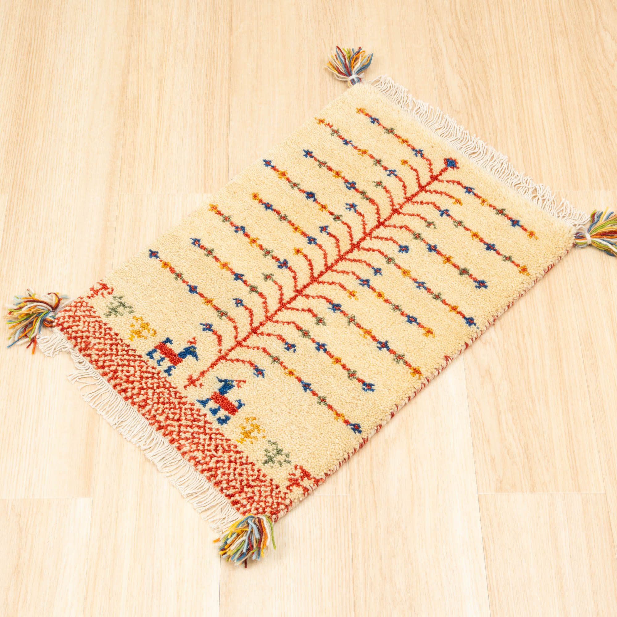 ラグ ギャッベ 40x60cm 高級手結び 秋 冬 快適 ウール ハンドノット GABBEH 座布団 チェアパッド おしゃれ オールシーズン 調湿機能 絨毯 柔らかい 暖かい | EーBLIND | 09