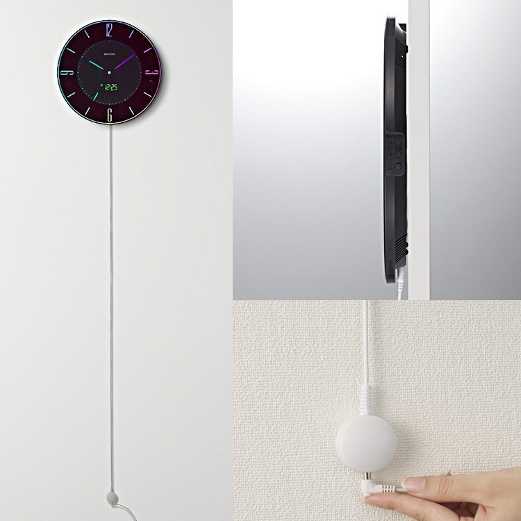 RHYTHM リズム時計 電波時計 掛け時計 置き時計 掛け置き兼用 薄型