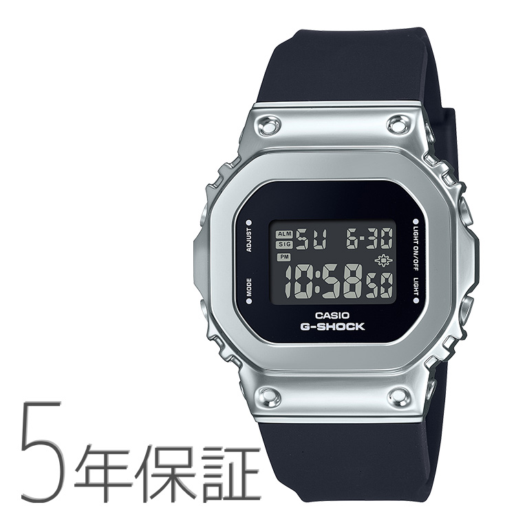G-SHOCK gショック WOMEN メタルベゼル デジタル ブラック シルバー
