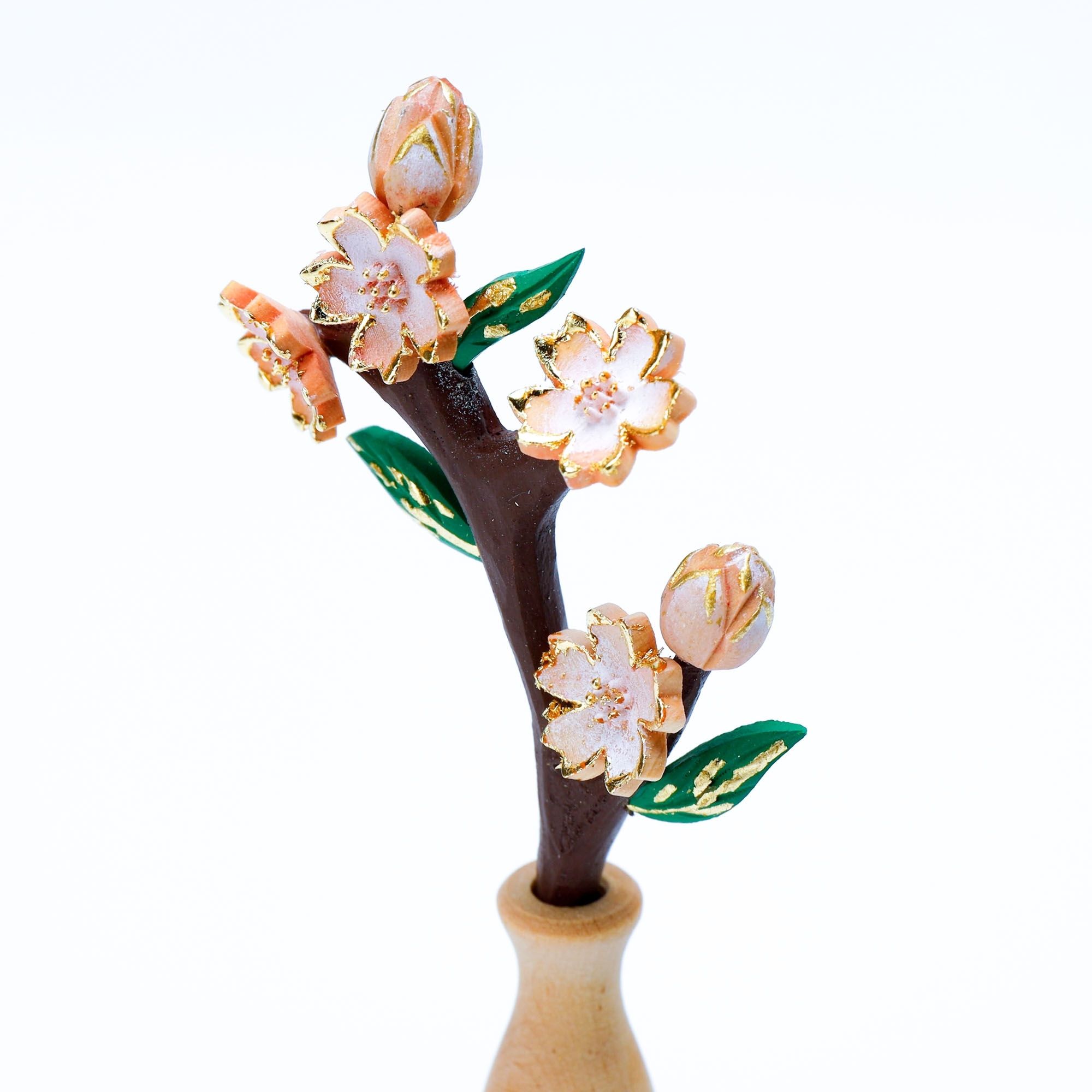 仏具 ミニ常花 柘植 淡彩切金 3寸 常花 仏花 小さい ミニ コンパクト