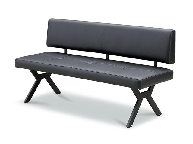 eーcasa（イーカーサ） ダイニングベンチ 背もたれ付き 145cm アイアン