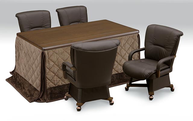 新春SALE！ こたつ ６点セット 150cm幅 テーブル イスセット コタツ 長方形 ダイニングこたつ 布団セット 選べる布団 ダイニングテーブル ハイコタツ 【VQ1663413229】(58420円)