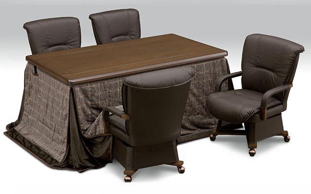 新春SALE！ こたつ ６点セット 150cm幅 テーブル イスセット コタツ 長方形 ダイニングこたつ 布団セット 選べる布団 ダイニングテーブル ハイコタツ 【VQ1663413229】(58420円)