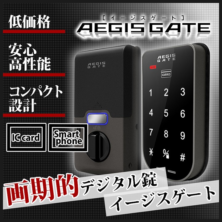 AEGIS GATE AG-01 直送 代引不可 デジタルロック 電子錠 おサイフケータイやIC定期券などの ICカードが自宅の鍵になる電子錠