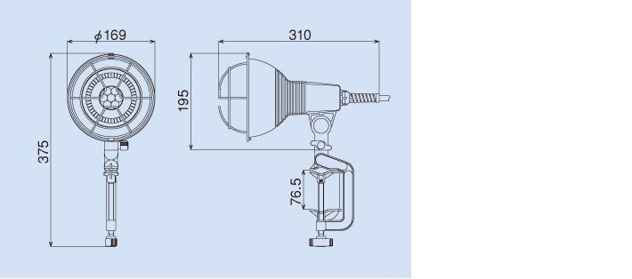 RGL-10W ハタヤリミテッド LED作業灯 屋外用 18W 10m 広角ランプ