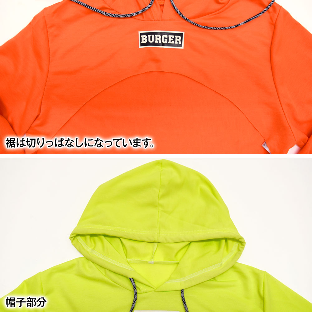 ダンストップス ショート丈パーカー フード付きトップス へそ