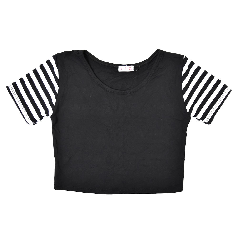 ダンス 衣装 トップス ヒップホップ 半袖 Tシャツ ストライプ ボーダー