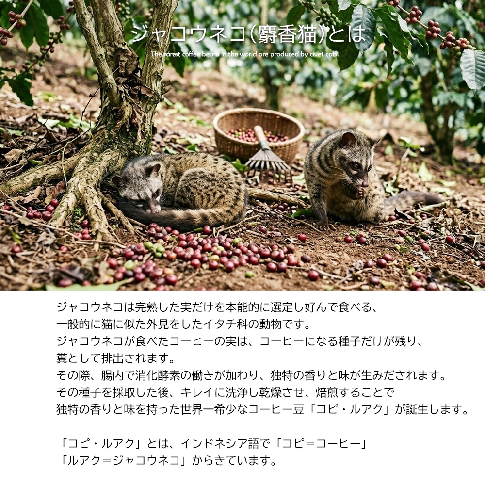 ジャコウネココーヒー コピ・ルアク ブレンドコーヒー アラビカ種